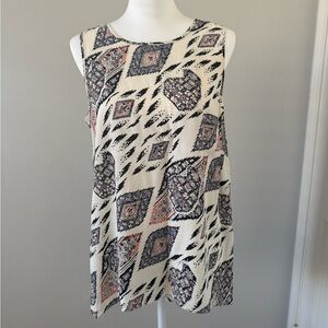 Vince Camuto Multicolor Geometric Tank Top